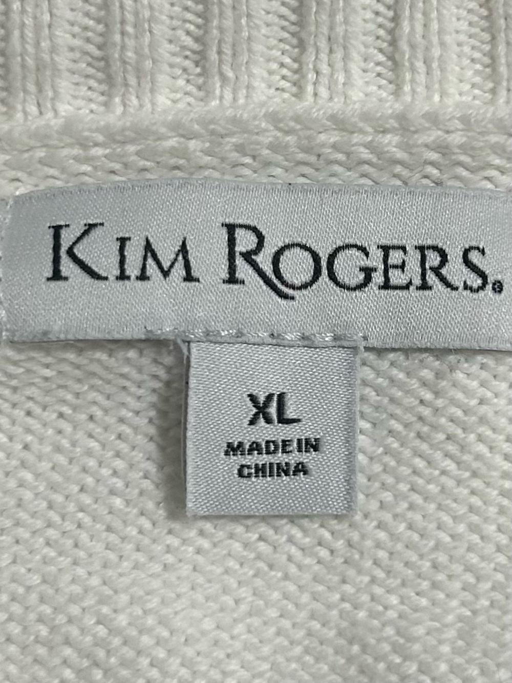 Kim Rogers White Cotton Turtleneck Sweater XL Classic Minimalist Cozy - Picture 2 of 7